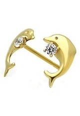 small pleasurable dolphin stud earrings for babies and kids